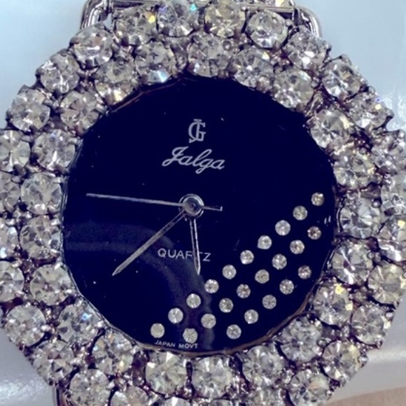 Jalga Vintage Crystal Bracelet Watch Prong Set Rhinestones New Battery - Picture 6 of 7
